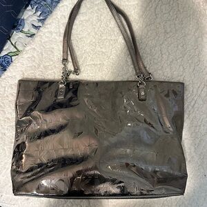 Michael Kors Metallic MK Logo Tote Bag